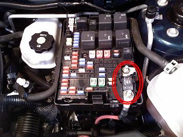 Chevy Equinox Main Mega fuse Location.